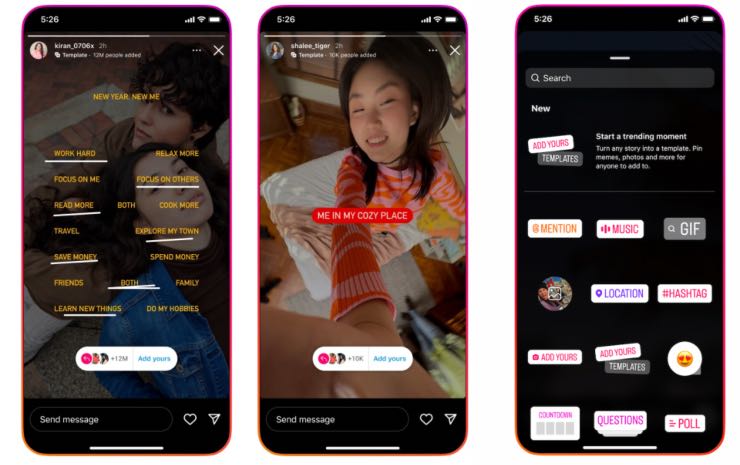 Instagram introduce Add Yours per le storie, ecco come funziona